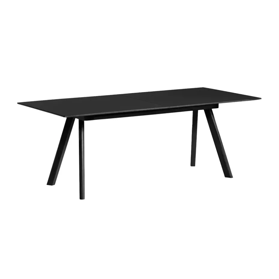Mesa extensible CPH30 2.0, 80x160 cm, Black linoleum-roble lacado