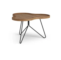 Mesa Flower mono Edición Especial 62x66 cm, H39 cm-nogal lacado-acero lacado en negro