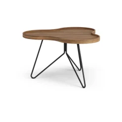 Mesa Flower mono Edición Especial 62x66 cm, H39 cm-nogal lacado-acero lacado en negro