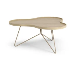 Mesa Flower mono 84x90 cm, Altura 39 Roble lacado-nutmeg RAL1019