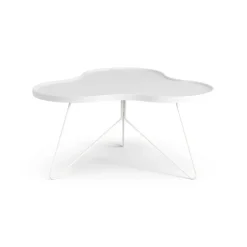 Mesa Flower mono 84x90 cm, H45 cm fresno lacado blanco