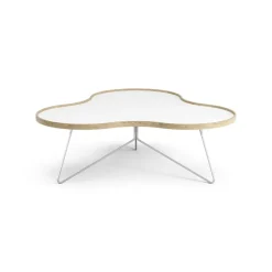 Mesa Flower 107x114 cm, H45 cm roble lacado