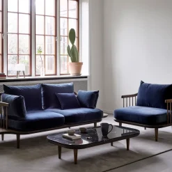 Mesa Fly SC5, Roble aceitado ahumado + mármol negro