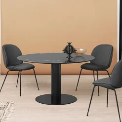 Mesa Gubi 2.0, Marble black, ø150, base negra