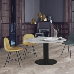 Mesa Gubi 2.0, Marble black, ø110, base negra