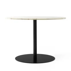 Mesa Harbour Column, Marble offwhite, ø105 cm, base negra