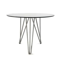 Mesa High Tech ø90 cm, Blanco-estructura galvanizada en caliente