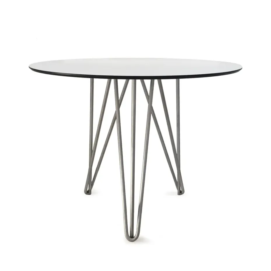 Mesa High Tech ø90 cm, Blanco-estructura galvanizada en caliente