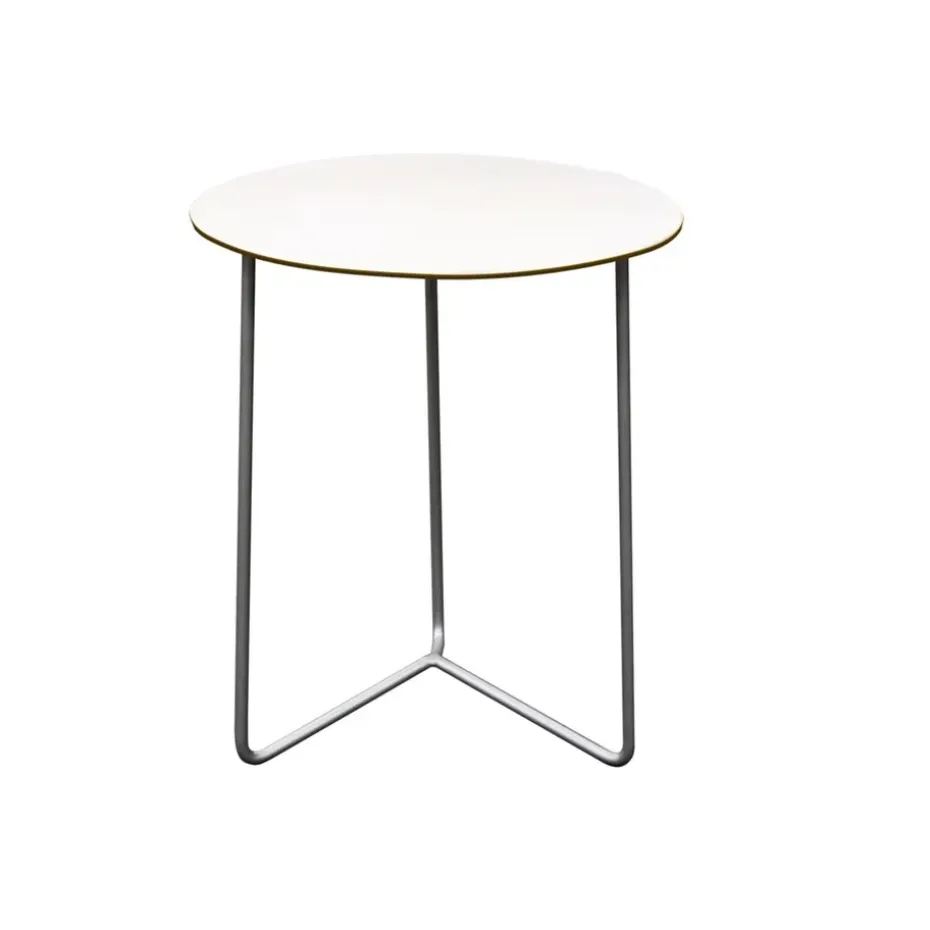 Mesa High Tech, Blanco-estructura galvanizada en caliente, Ø60 cm