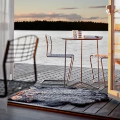 Mesa High Tech, Blanco-estructura galvanizada en caliente, Ø60 cm