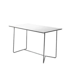 Mesa High Tech rectangular, Blanco-estructura galvanizada en caliente