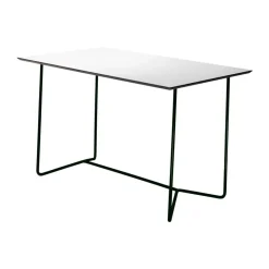 Mesa High Tech rectangular, Blanco laminado compacto-negro