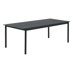 Mesa Linear steel table 220x90 cm, black (RAL 7021)