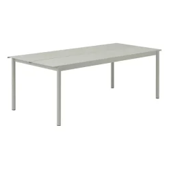 Mesa Linear steel table 220x90 cm, grey (RAL 7044)