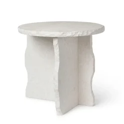 Mesa Mineral Sculptural Ø52 cm, Bianco Curia