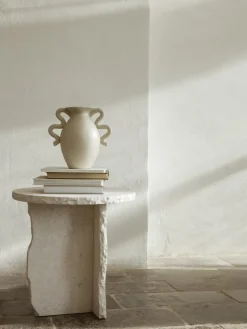 Mesa Mineral Sculptural Ø52 cm, Bianco Curia