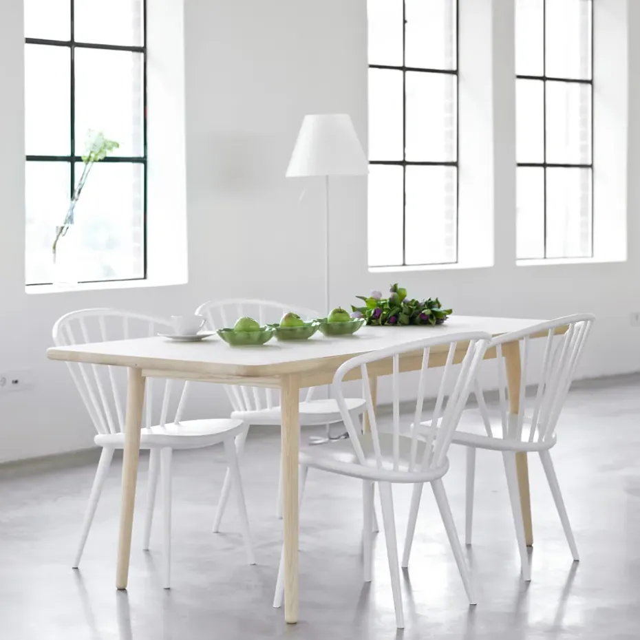 Mesa Miss Holly, 175x82 cm, Abedul aceitado blanco, no divisible