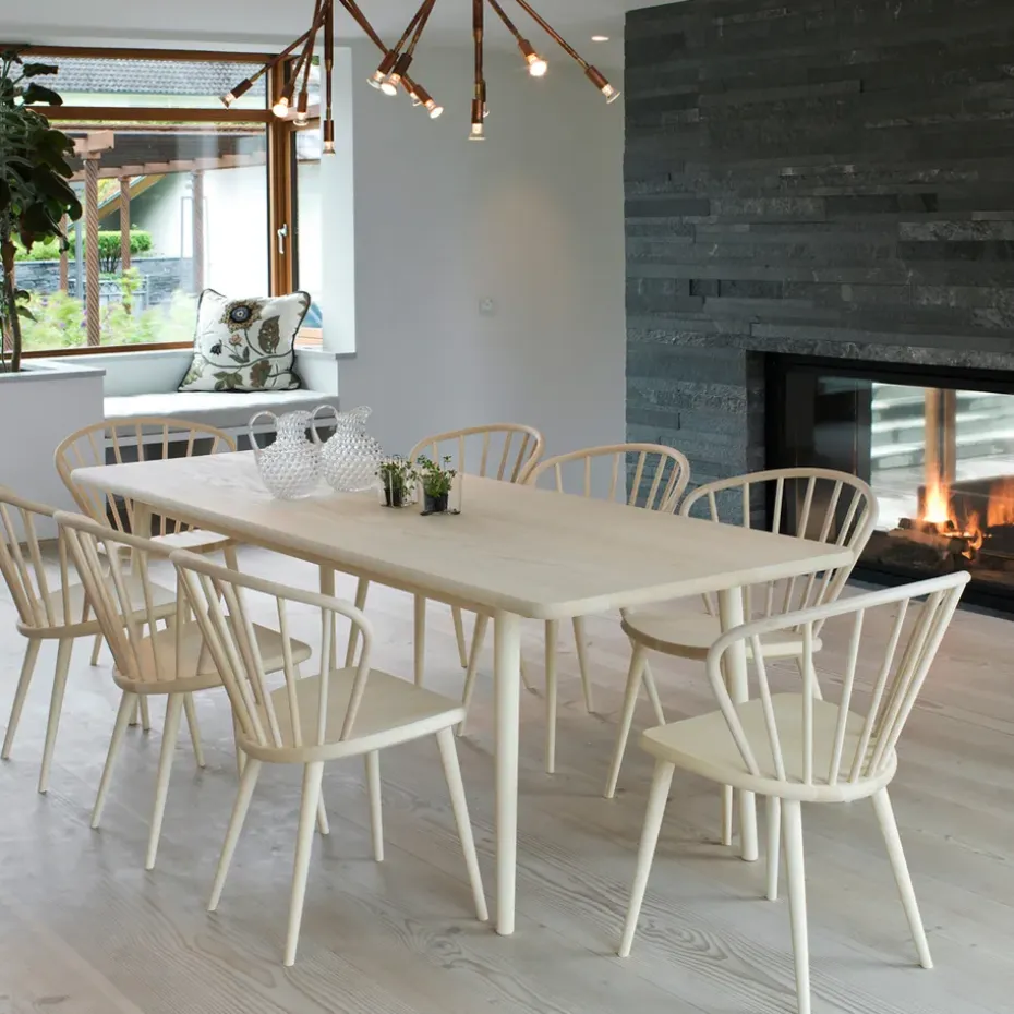 Mesa Miss Holly, 175x82 cm, Abedul aceitado blanco, no divisible