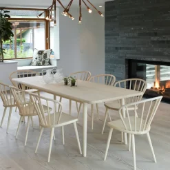 Mesa Miss Holly 235x100 cm, Abedul aceitado natural, 1 tablero de extensión