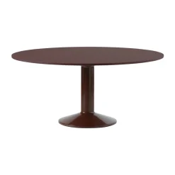 Mesa pedestal Midst, Dark red linoleum-dark red, Ø160 cm