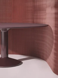 Mesa pedestal Midst, Dark red linoleum-dark red, Ø160 cm