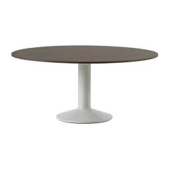 Mesa pedestal Midst, Dark oiled oak-grey, Ø160 cm