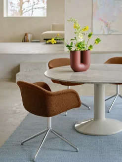 Mesa pedestal Midst, Grey marble-grey, Ø140 cm