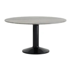 Mesa pedestal Midst, Grey marble-black, Ø140 cm