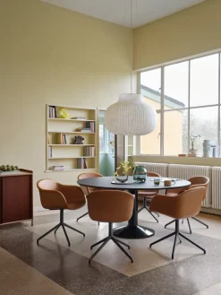 Mesa pedestal Midst, Grey marble-black, Ø140 cm