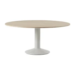 Mesa pedestal Midst, Oiled oak-grey, Ø160 cm