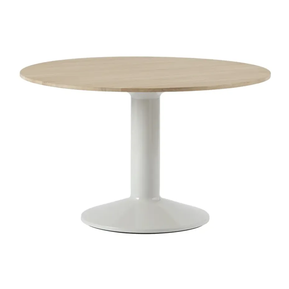 Mesa pedestal Midst, Oiled oak-grey, Ø120 cm