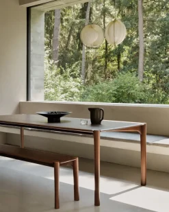 Mesa PI, Lackad teak brown, 240x100 cm