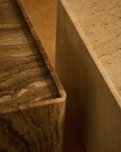 Mesa Pietra 30x80x40 cm, Neutral white travertine