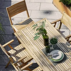 Mesa plegable Flip 140x80x72,5 cm, Teak