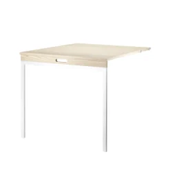 Mesa plegable String, Fresno-patas de metal blancas