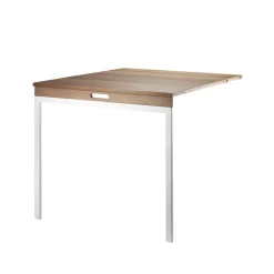 Mesa plegable String, Nogal-patas de metal blancas