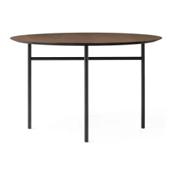 Mesa Snaregade redonda, negro-roble teñido, Ø120 cm