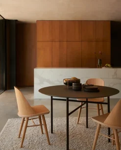 Mesa Snaregade redonda, negro-roble teñido, Ø120 cm