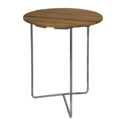 Mesa Table 6B, Teca sin tratar - patas galvanizadas, Ø60 cm