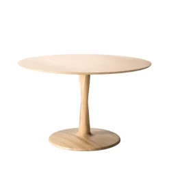Mesa Torsion, Roble aceitado con cera dura pigmentada de blanco, Ø127 cm