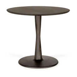 Mesa Torsion, Roble lacado en marrón, Ø90 cm