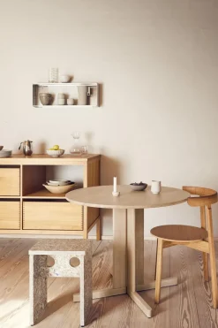 Mesa Trefoil Ø75 cm, Roble blanco