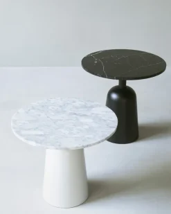 Mesa Turn ajustable Ø55 cm, mármol negro