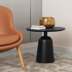 Mesa Turn ajustable Ø55 cm, negro