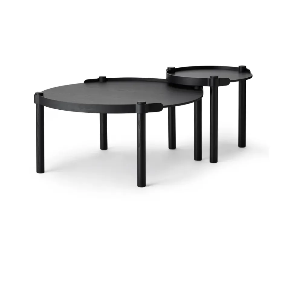 Mesa Woody Ø45 cm, Black stained oak