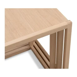 Mesas nido BM375, 3 piezas, Roble claro aceitado