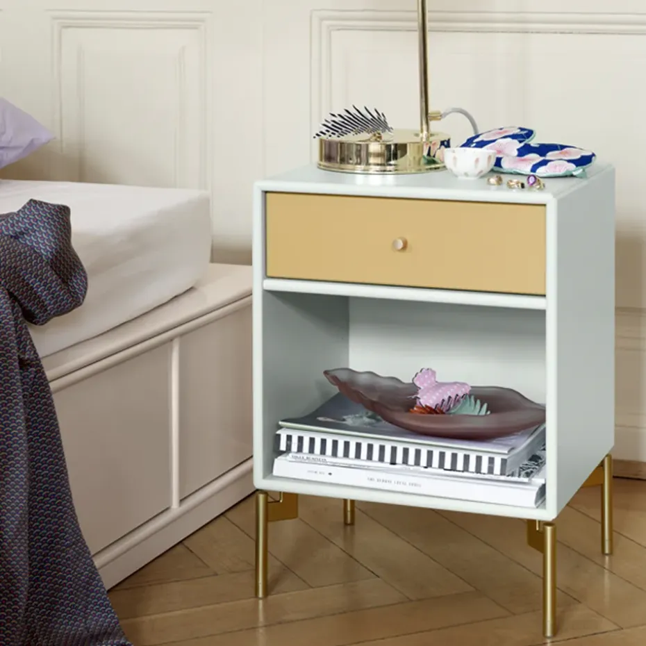 Mesilla de noche Dream, New white 101 cajón-patas snow