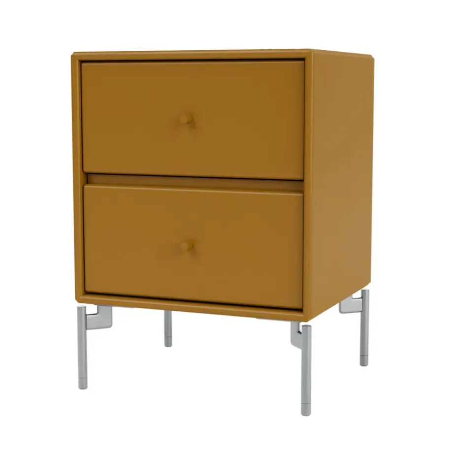 Mesilla de noche Drift, Amber, patas de cromo