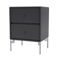 Mesilla de noche Drift, Antracita 04, patas de cromo