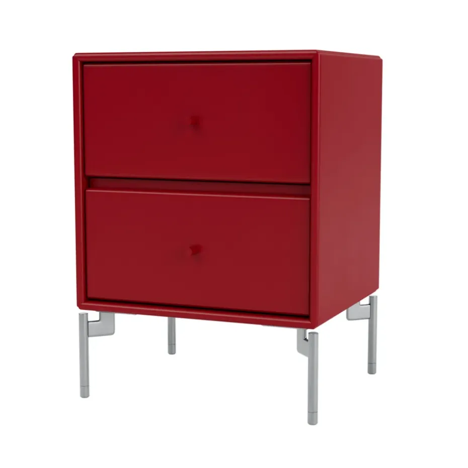 Mesilla de noche Drift, Beetroot 165, patas de cromo